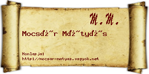 Mocsár Mátyás névjegykártya