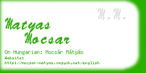 matyas mocsar business card