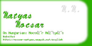 matyas mocsar business card